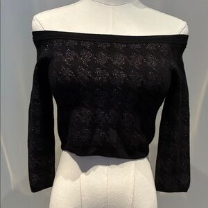 Marciano Black  Off-Shoulder cropped Sweater